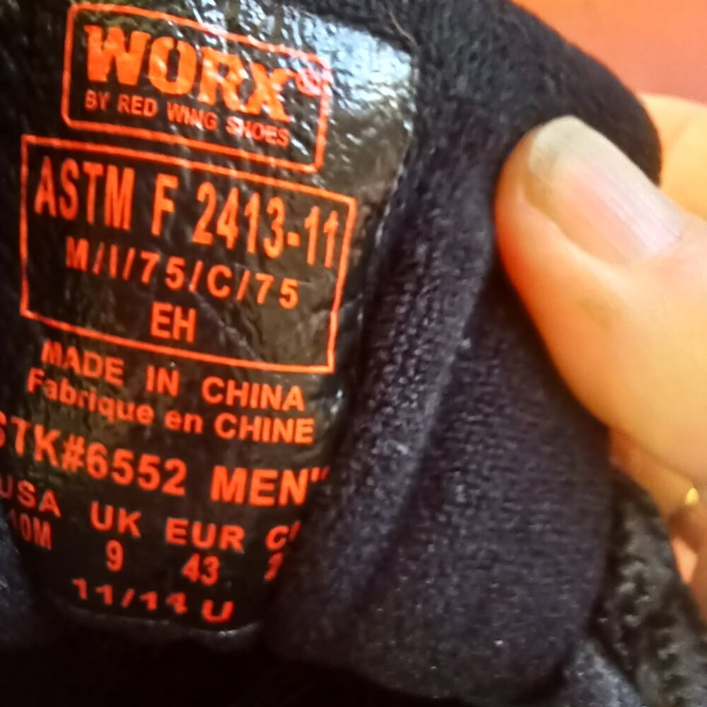 Worx By Red Wing Men's Safety Shoes Sized 10 Ww - Picture 4 of 4